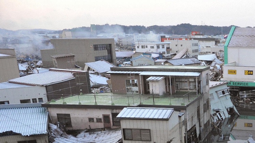 Water inundates Miyagi post tsunami