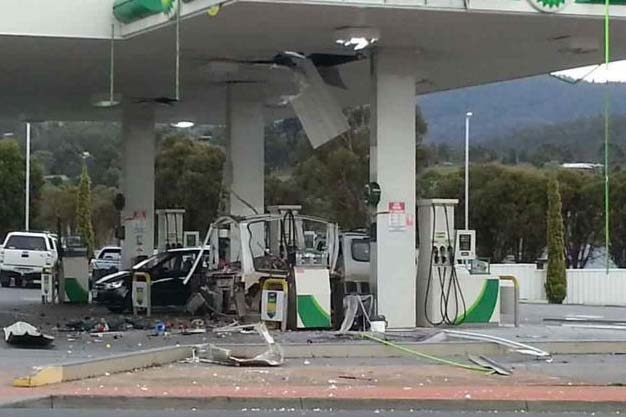 The explosion scattered debris around the site.