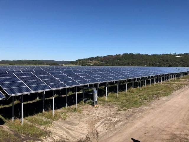 Close up of solar panels