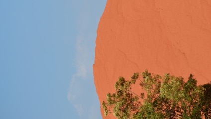 A stack of Rio Tinto bauxite ready to be loaded at Weipa