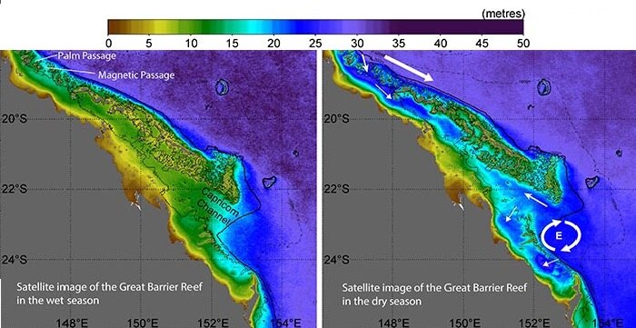 Satellite images of water quality in the Great Barrier Reef