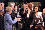 Prime Minister Julia Gillard greets members at the Blacktown RSL club