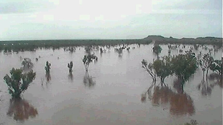 Flooded Great Northern Highway in the Kimberley