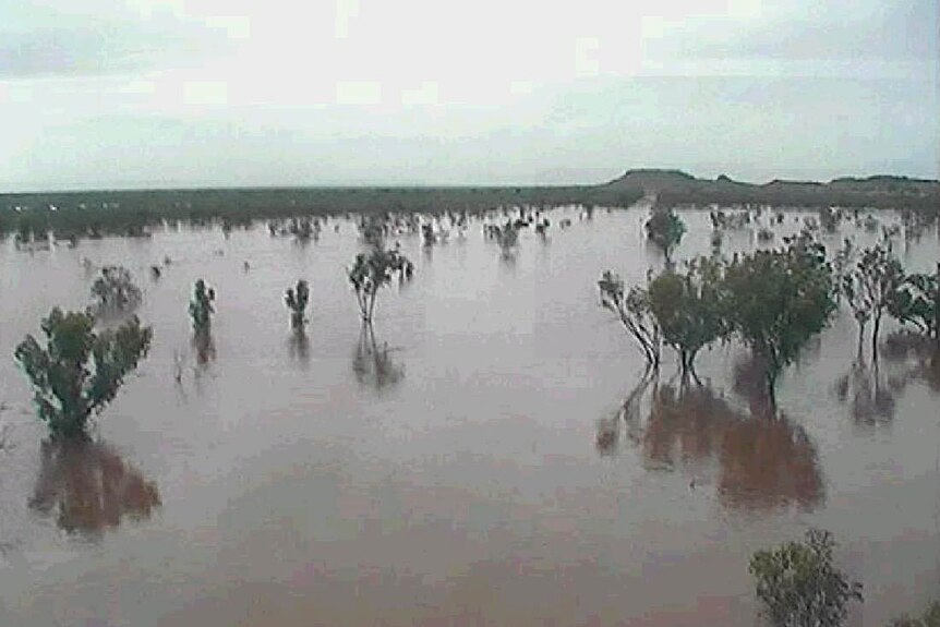 Flooded Great Northern Highway in the Kimberley