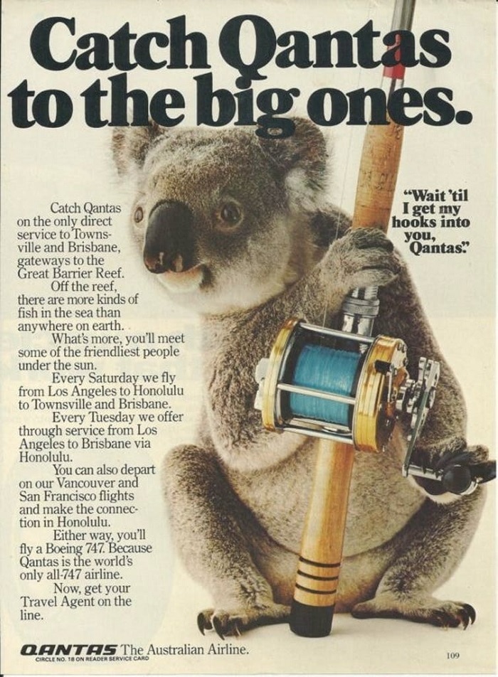 A 1981 Qantas advertisement, published in American magazines.