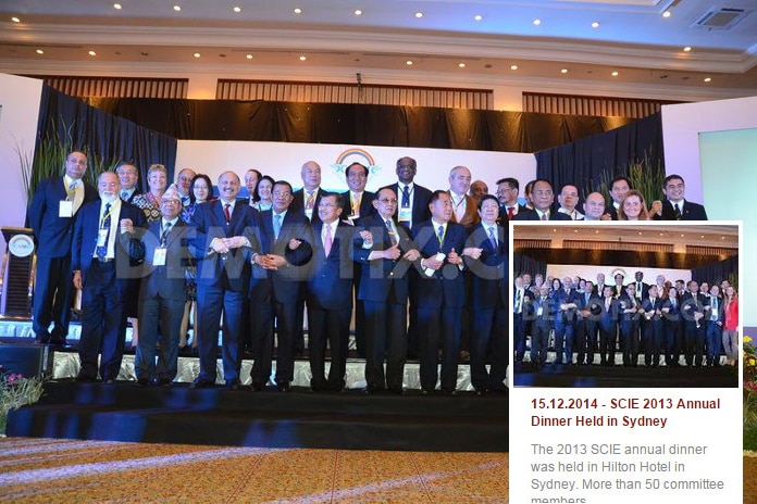 A photo on the SCIE website is in fact a photo of a meeting of the Centrist Asia Pacific Democrats International.