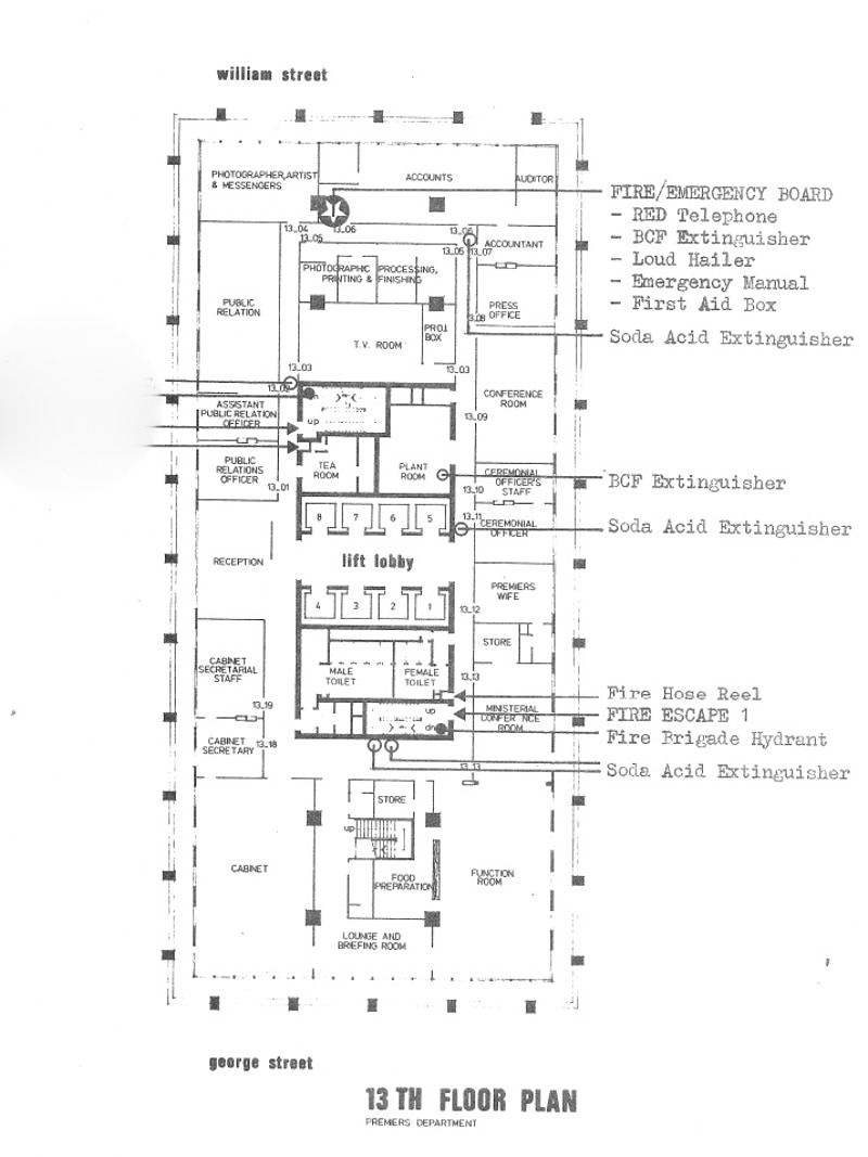 Original plans of floor 13.