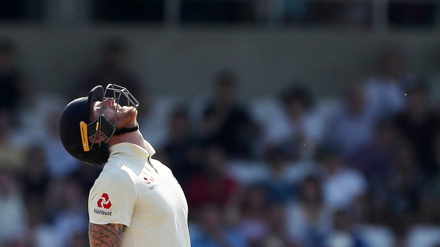 England batsman Ben Stokes looks to the sky while batting in the Ashes.