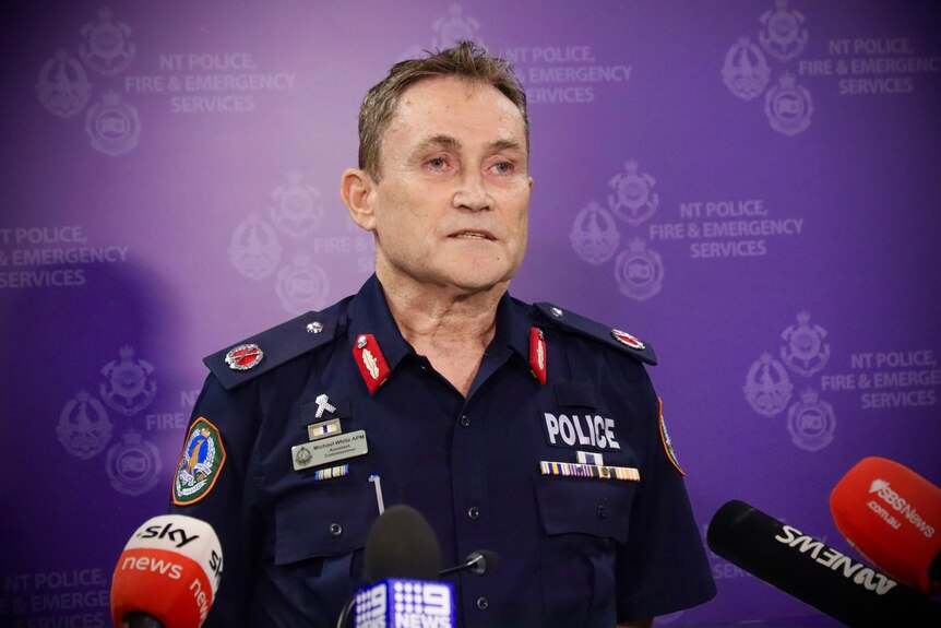NT Police Assistant Commissioner Michael White at a press conference.