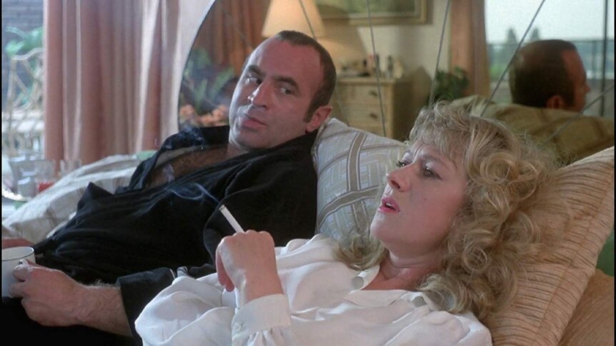 Helen Mirren and bob Hoskins in The Long Good Friday. They're lying together on a bed.
