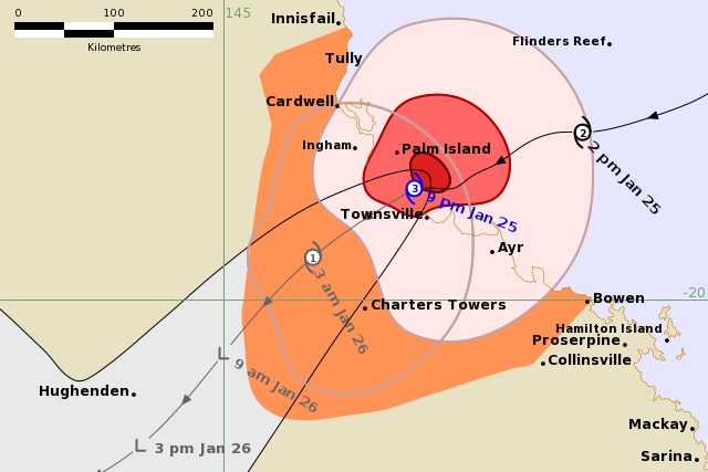 A BOM track map at 9pm (AEST).