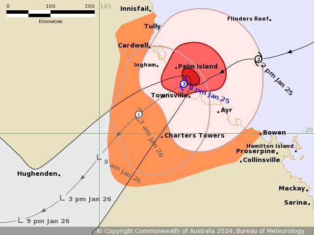 A BOM track map at 9pm (AEST).