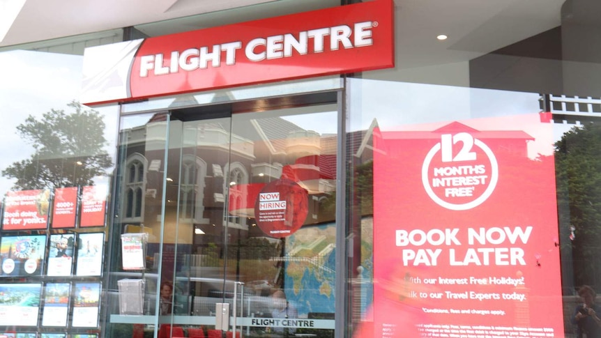 Flight Centre shopfront at South Bank in Brisbane.