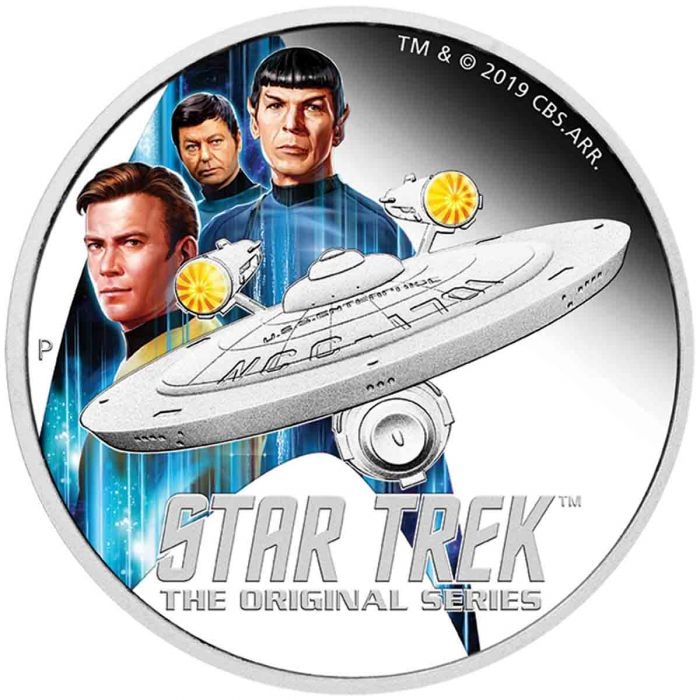 A photo of the Star Trek designer coin.