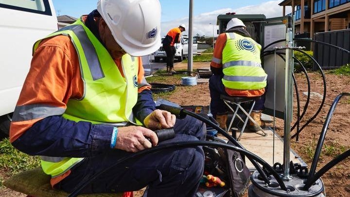 NBN workers installing fibre