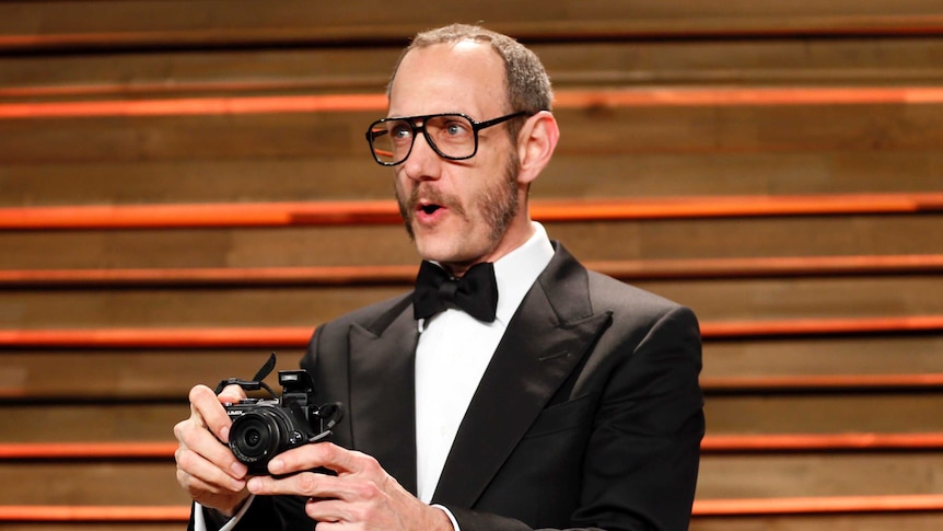 Photographer Terry Richardson arrives at the 2014 Vanity Fair Oscars Party in West Hollywood, California.