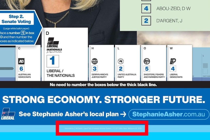 A blue poster promotes Liberal Corangamite candidate Stephanie Asher.