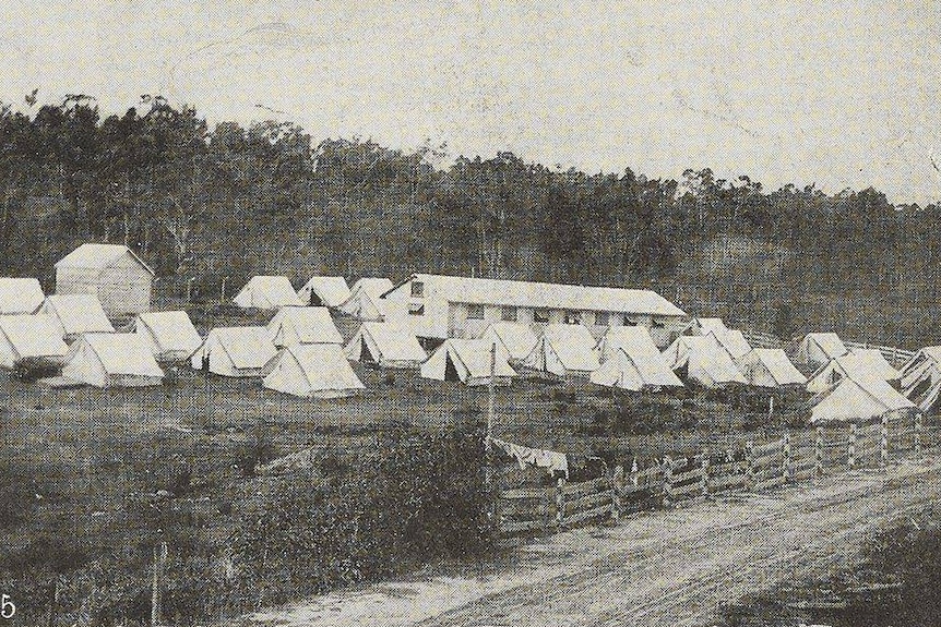 Tents at the Bruny Island Quarantine Station during WWI