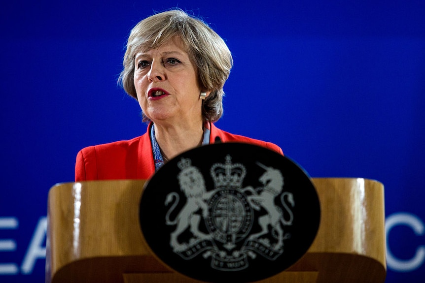 British Prime Minister Theresa May in Brussels, October 2016