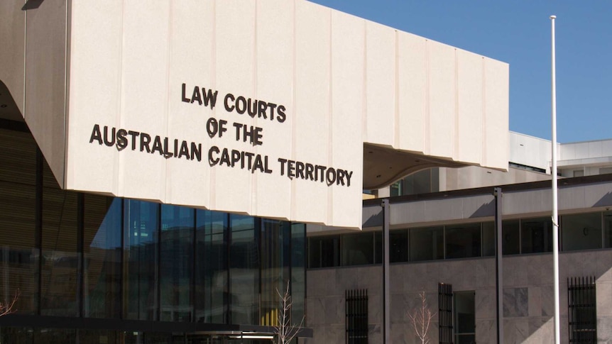 A large building complex signposted as the law courts of the ACT.