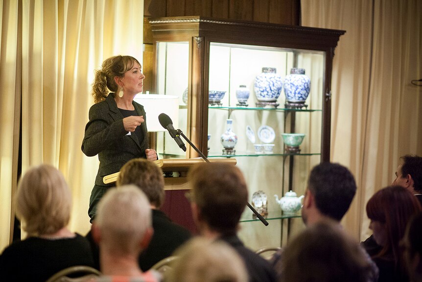 Fiona McCormack delivers a speech for the Cranlana Programme 2015 Alumni Speaker Series.