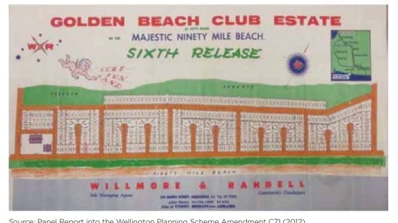 Subdivision planning map for the Golden Beach Club Estate.