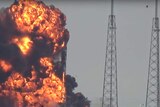 SpaceX Falcon 9 rocket explodes on launch site at Cape Canaveral.