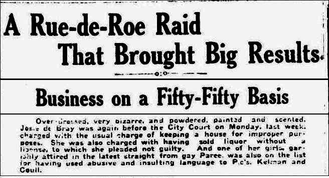 A report in The Truth on May 24, 1924, about Josie De Bray appearing in court on charges