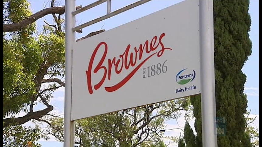 A photograph of a sign that says 'Brownes'.