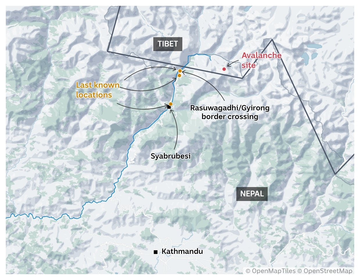 Nepal last location maps
