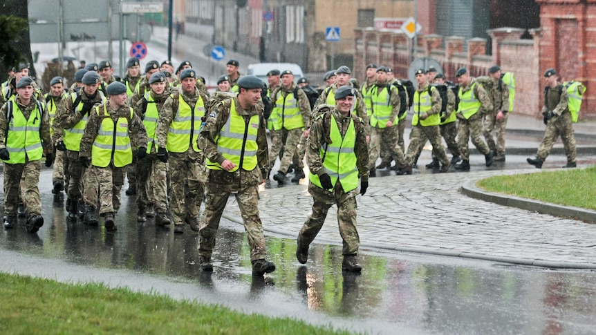 Soldiers march to commemorate The Great Escape