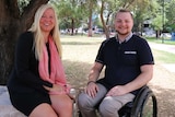 Dr Sylvia Gustin and study participant James Stanley