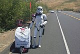 Kevin Doyle, on his walk to San Diego Comic-Con
