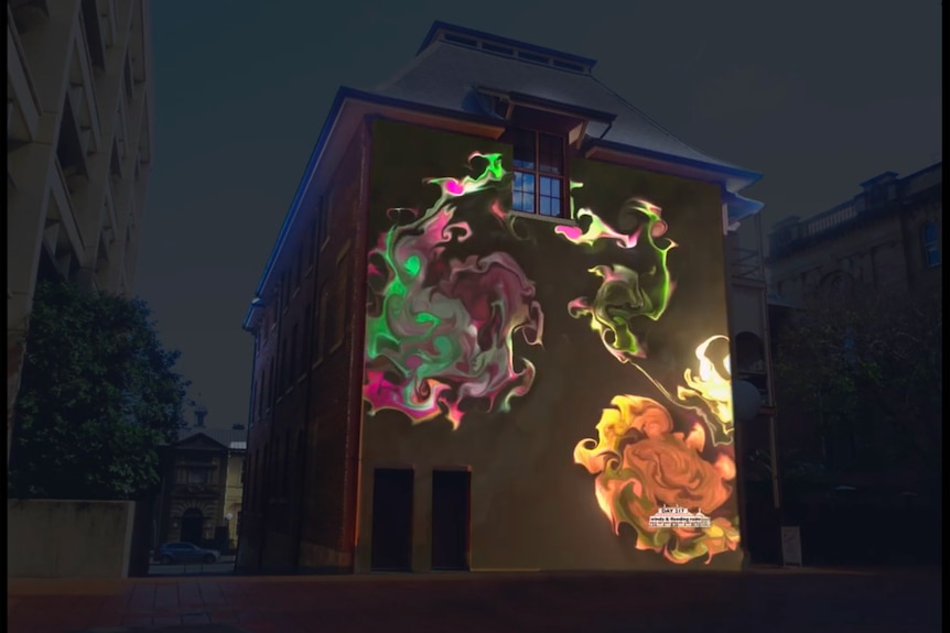 Digital projection on building facade