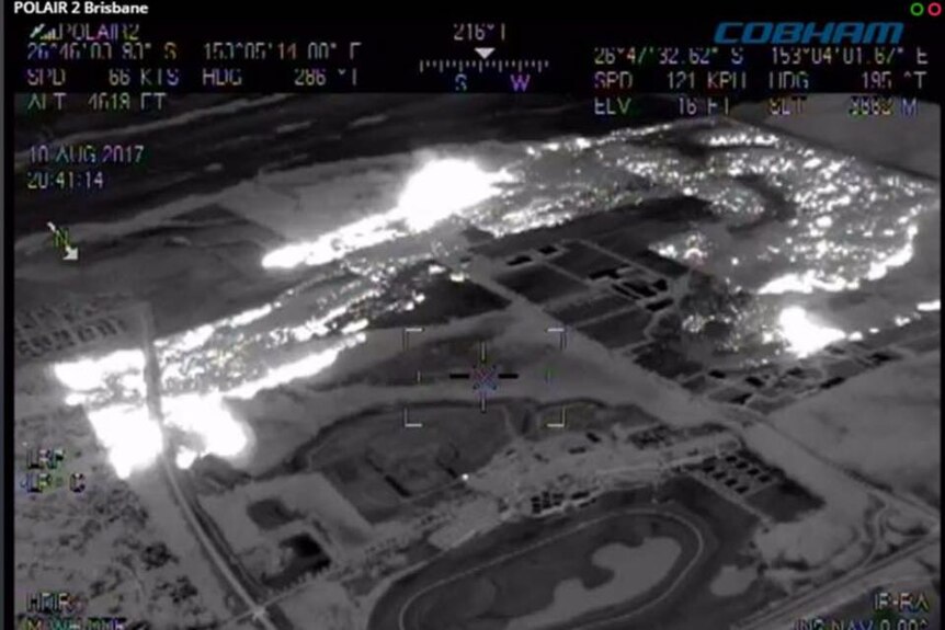 Thermal imaging highlighted the very serious and threatening bush fire on Friday evening.