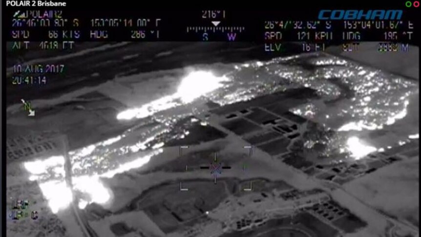 Thermal imaging highlighted the very serious and threatening bush fire on Friday evening.