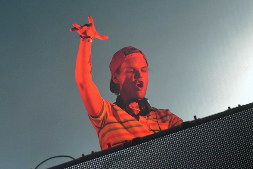 Avicii on stage at Sziget music festival