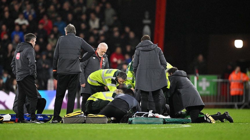 Premier League match between Luton Town and Bournemouth abandoned after Tom  Lockyer collapsed on the field - ABC News