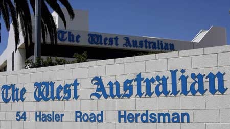 Entrance to the West Australian Newspaper production complex near Perth