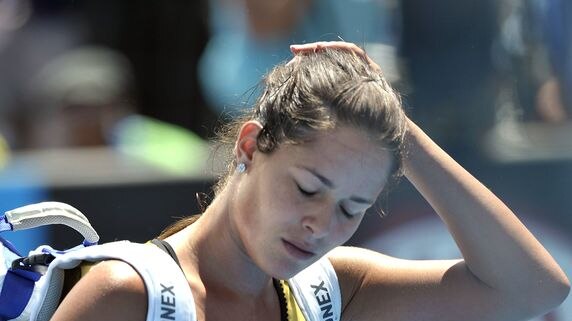 Dumped: Ana Ivanovic lost in three sets at Melbourne Park.