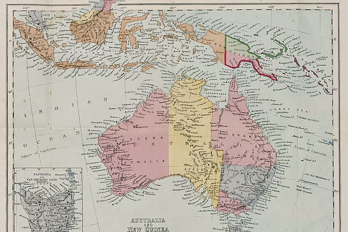 the colonies that became Australia and Papua New Guinea,1885