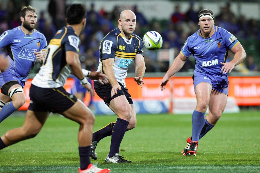 Stephen Moore playing for the Brumbies during his stint in Canberra.
