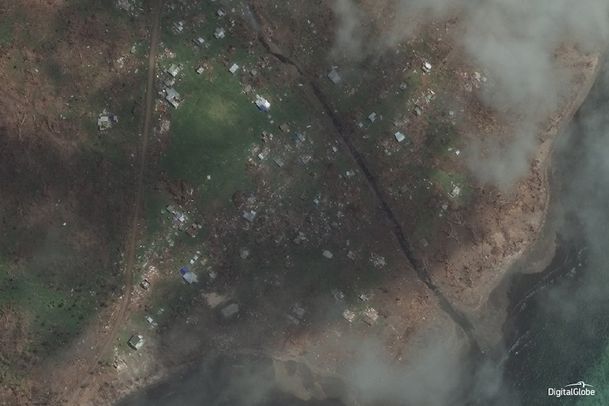 Fiji's Namacu village damaged by Cyclone Winston on February 21 and 22, 2016.