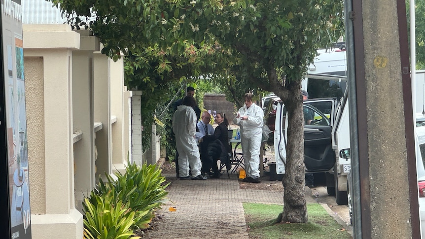 Police set up on a table 