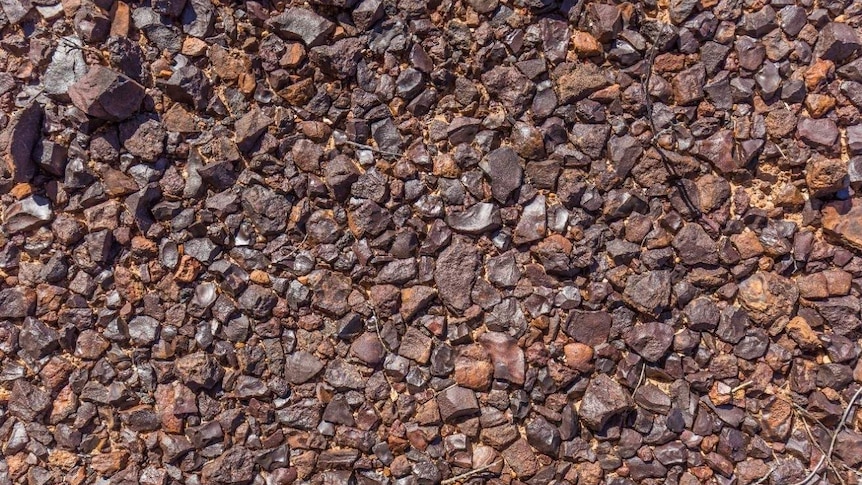 Close up of stony ground.