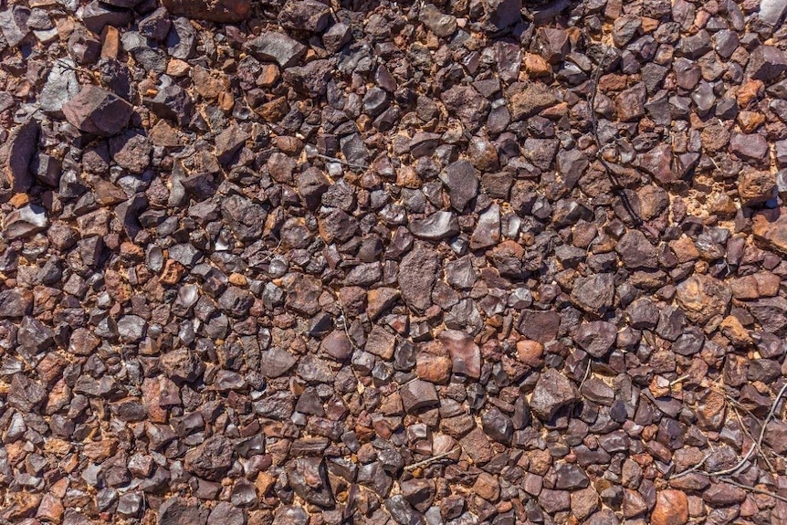 Close up of stony ground.