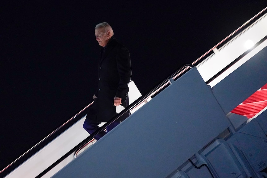President Joe Biden arrives at Andrews Air Force Base,