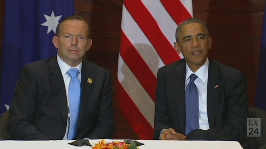 Barack Obama and Tony Abbott discuss Australia's increased commitment in Iraq