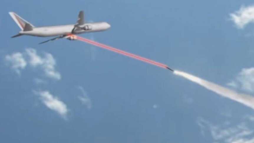 Plane deflects missile using Sky Shield