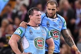 Paul Gallen is consoled after losing State Of Origin II